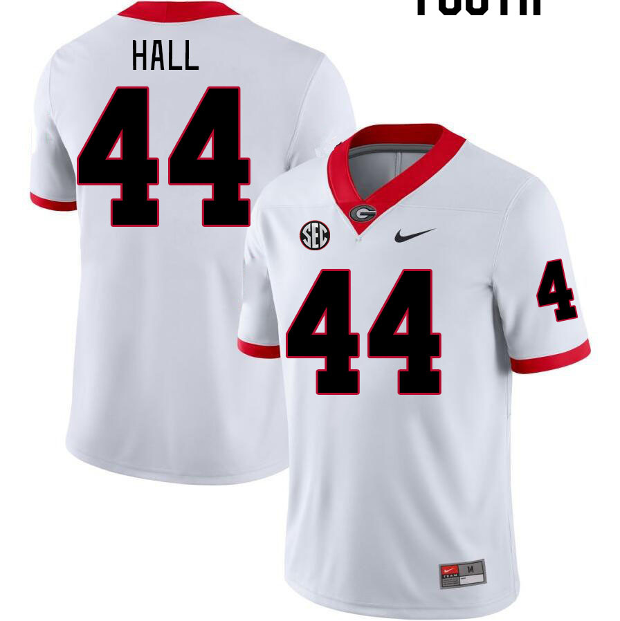 Youth #44 Jordan Hall Georgia Bulldogs College Football Jerseys Stitched-White - Click Image to Close